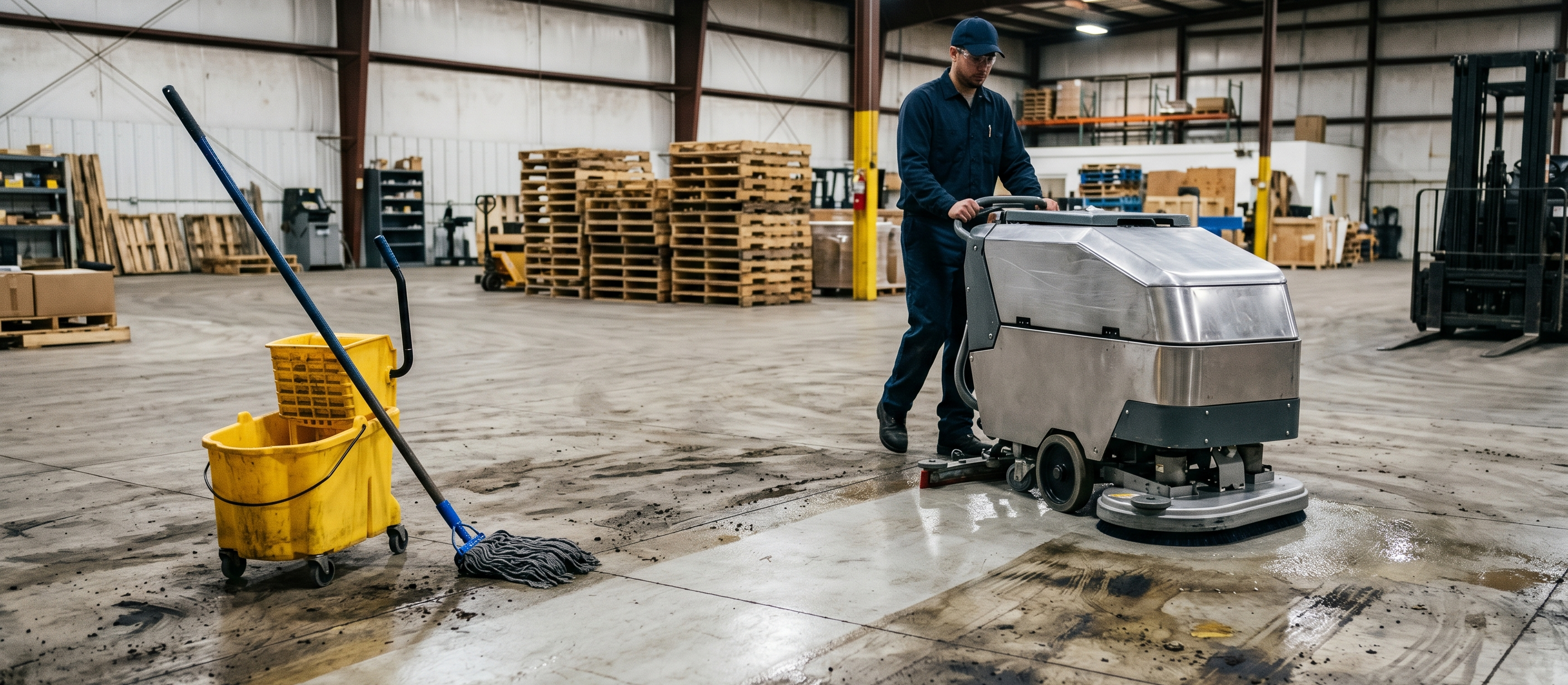 The best methods for industrial floor preparation, cleaning, and degreasing before applying new coatings.